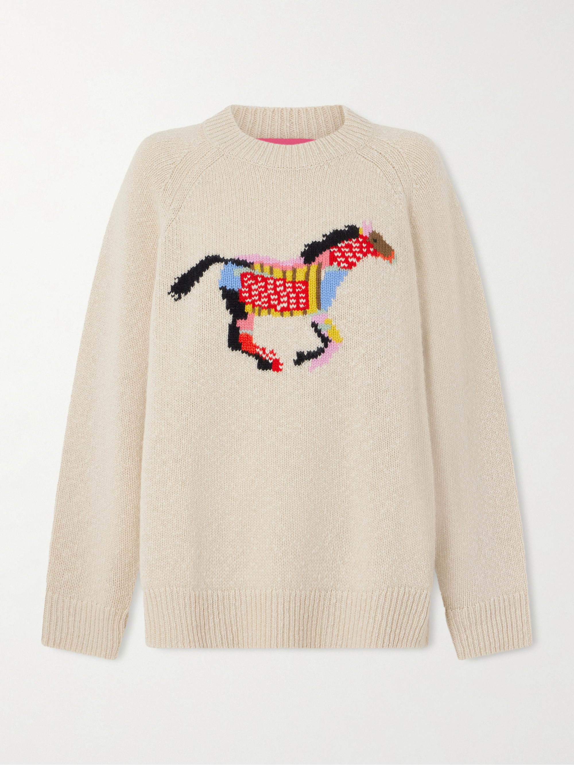 The Elder Statesman - Glacier Horse intarsia-knit cashmere sweater