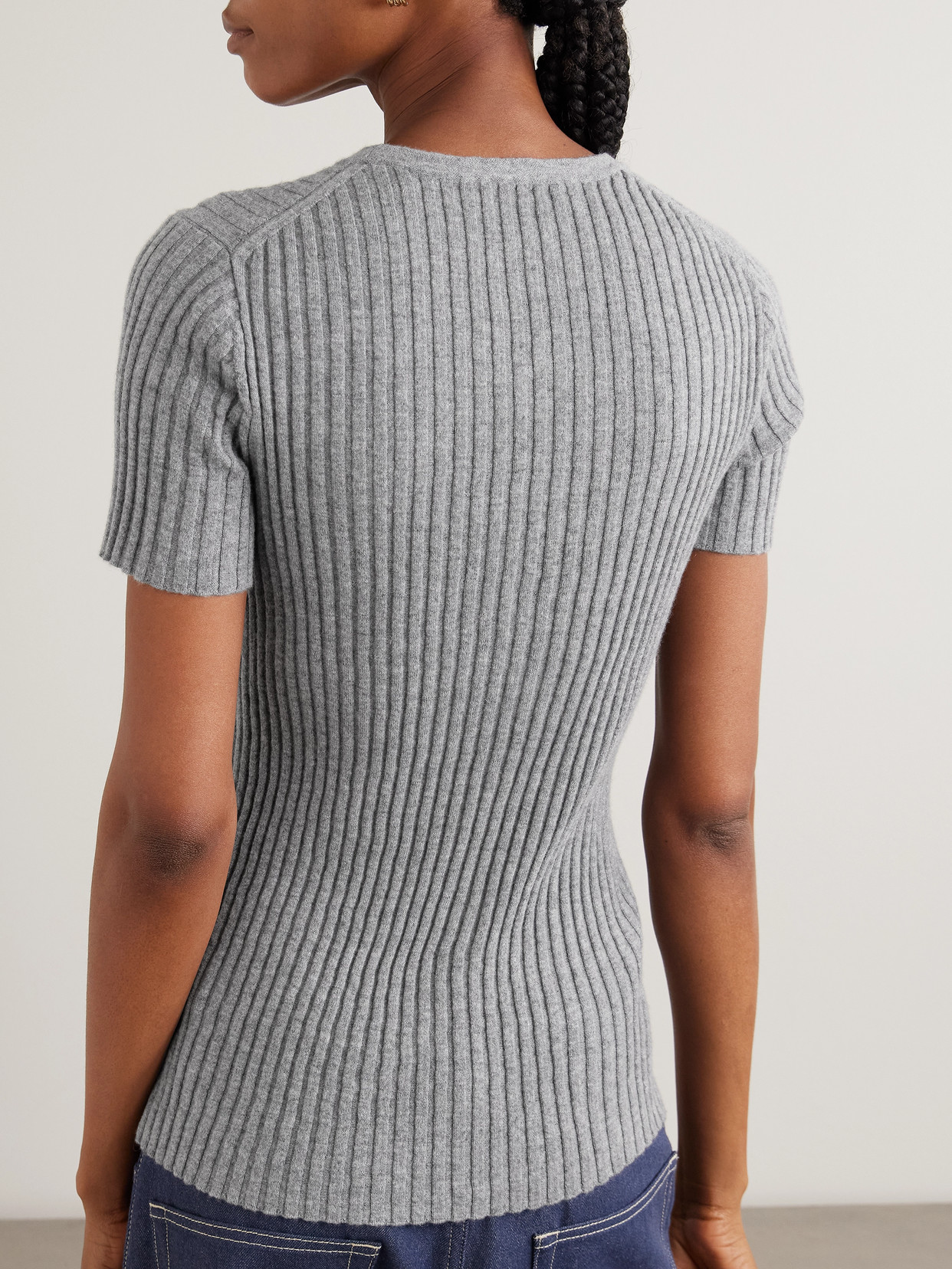 Ribbed Cashmere T-Shirt