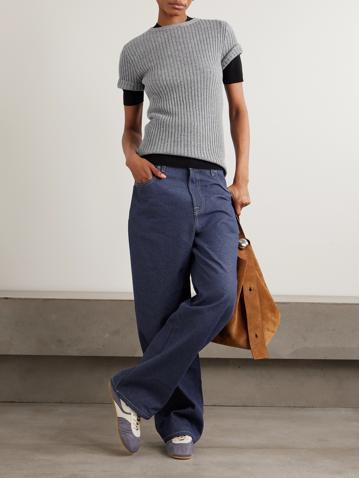 Ribbed Cashmere T-Shirt