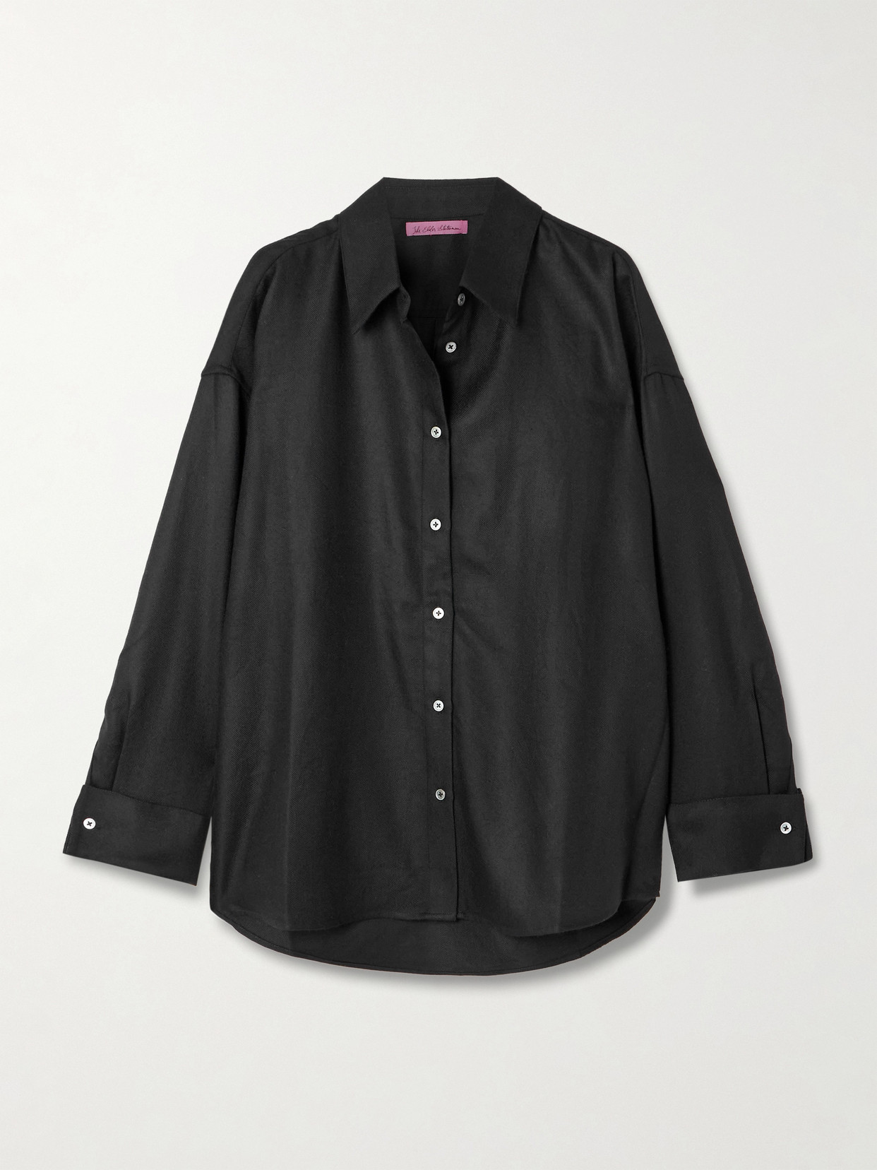The Elder Statesman Brushed Wool And Cashmere-blend Shirt In Black