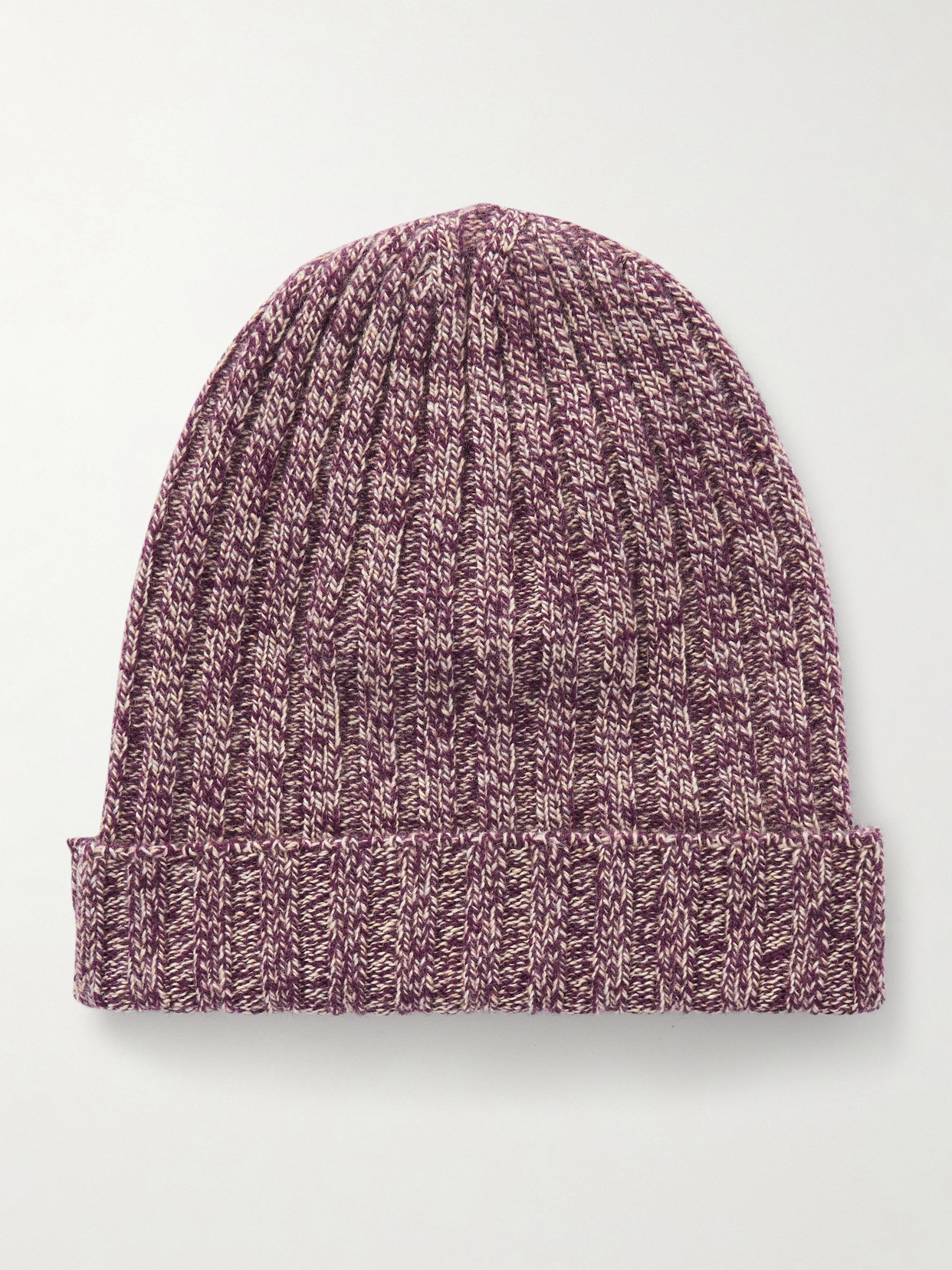 The Elder Statesman Pax Ribbed Cashmere Beanie In Purple