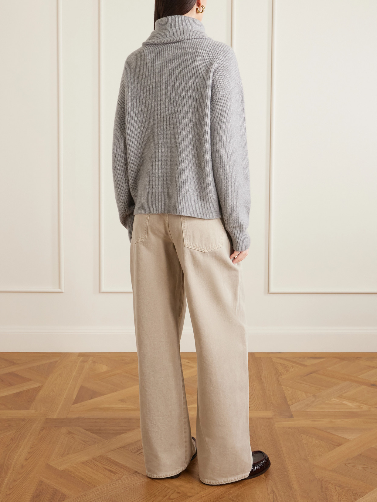 Runyon Ribbed Cashmere Turtleneck Half-Zip Sweater