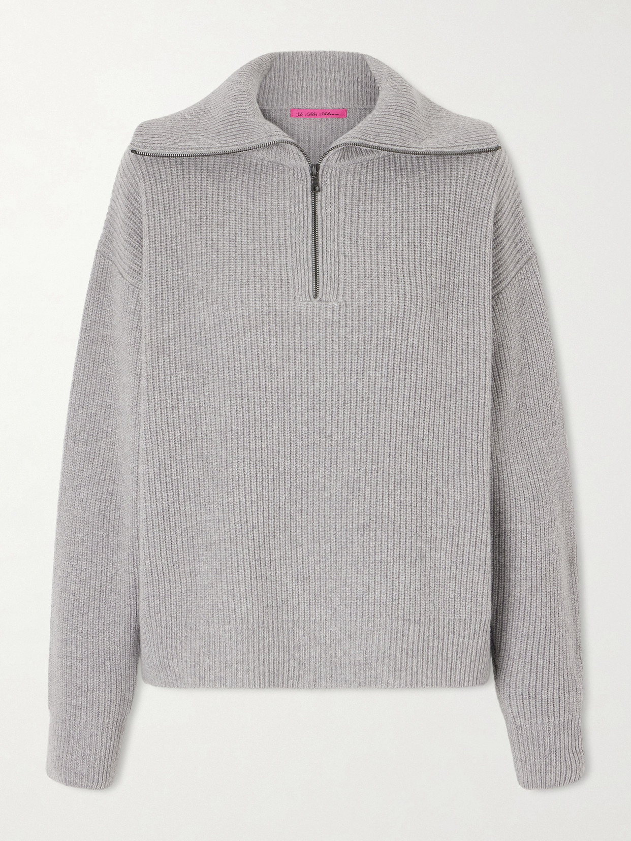 Runyon Ribbed Cashmere Turtleneck Half-Zip Sweater