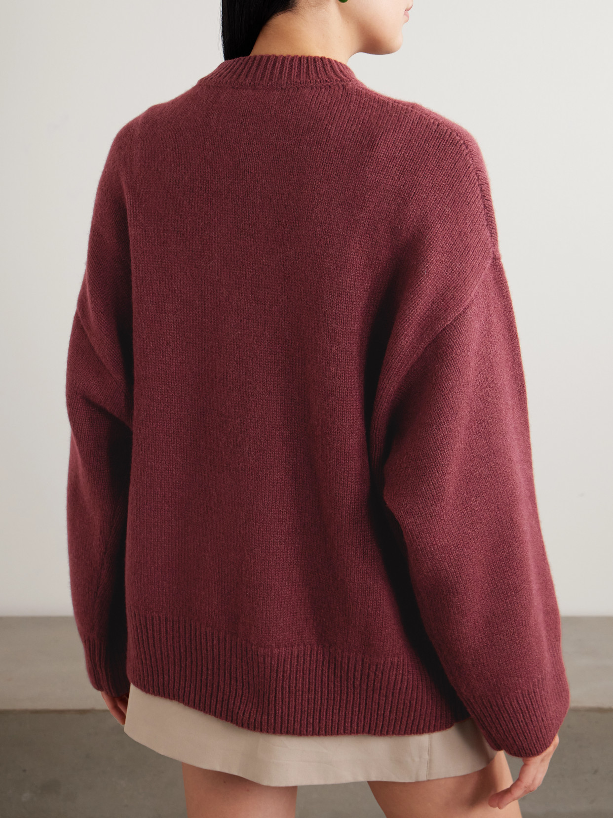 The Elder Statesman Pali Cashmere Sweater In Burgundy