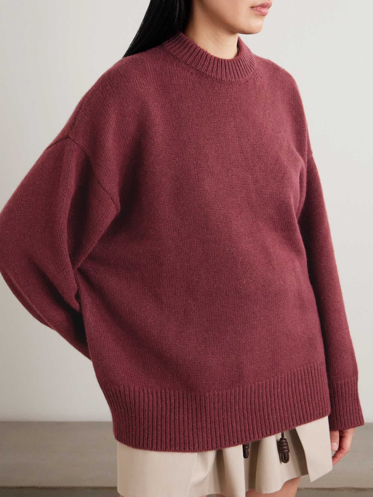 The Elder Statesman Pali Cashmere Sweater In Burgundy