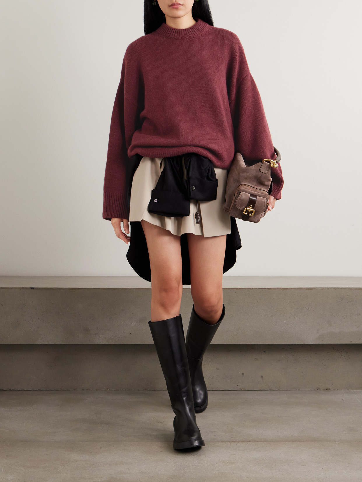 The Elder Statesman Pali Cashmere Sweater In Burgundy