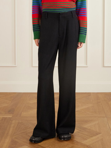 The Elder Statesman Cashmere and wool-blend twill wide-leg pants