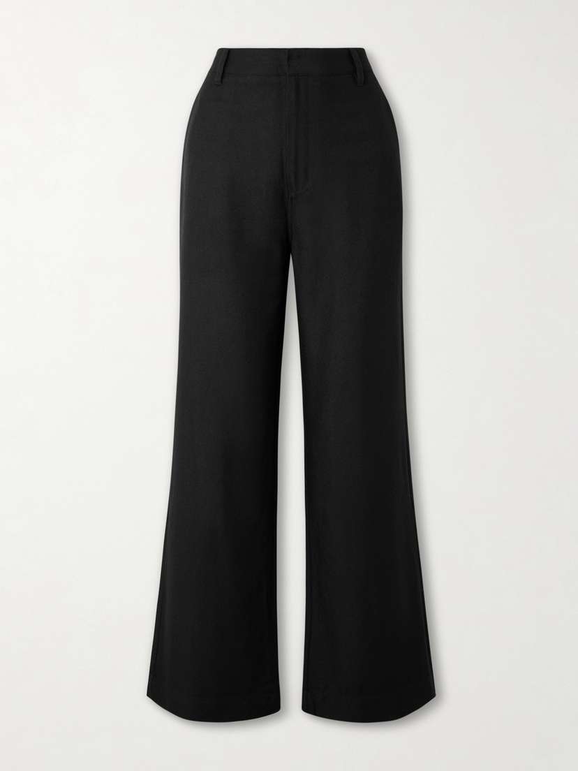 The Elder Statesman Cashmere And Wool-blend Twill Wide-leg Pants