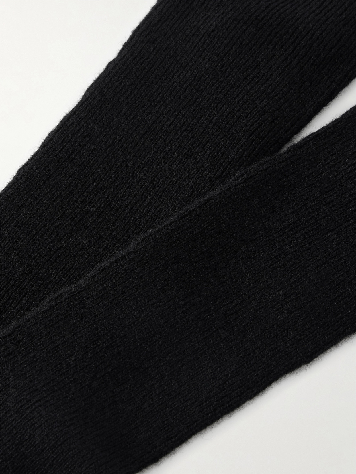 The Elder Statesman Ribbed Cashmere Gloves In Black