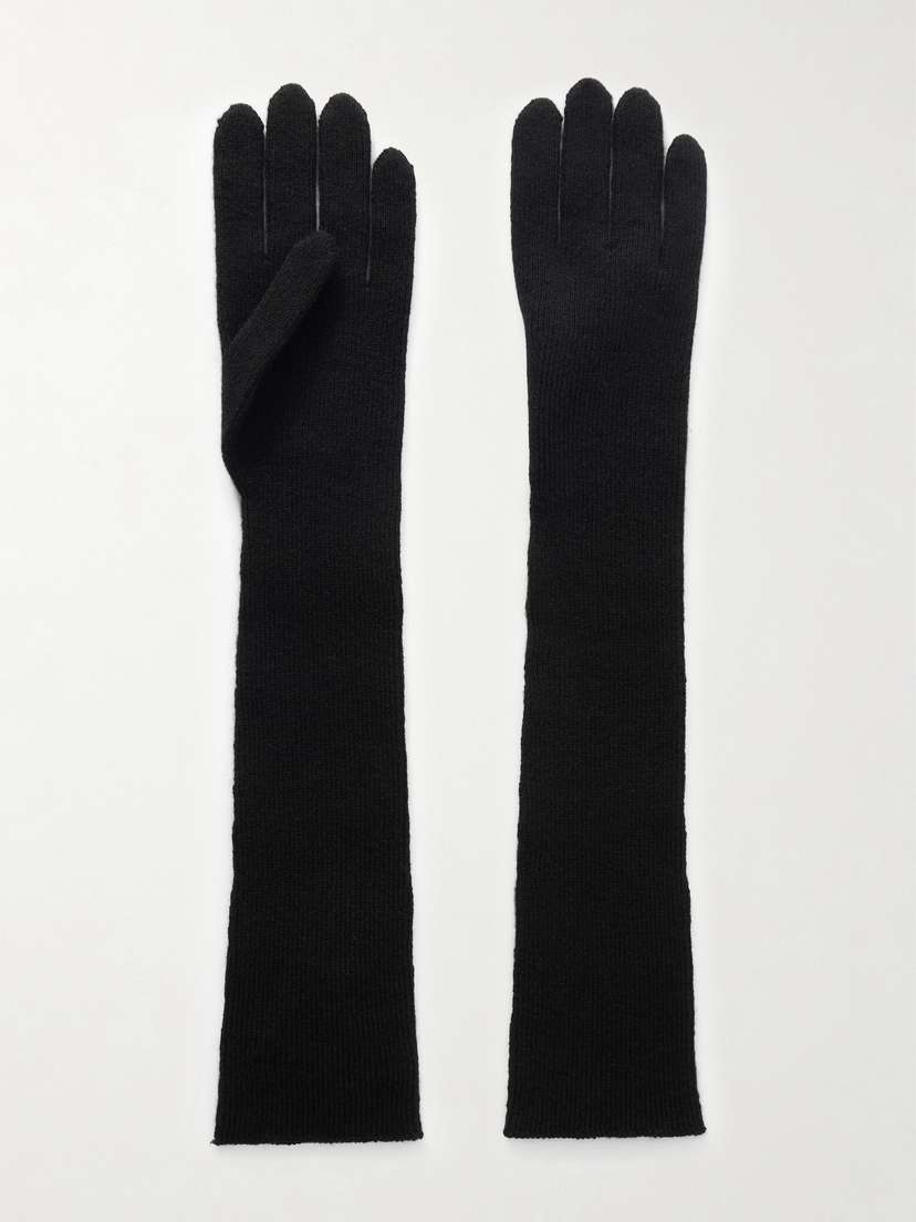 The Elder Statesman Ribbed Cashmere Gloves