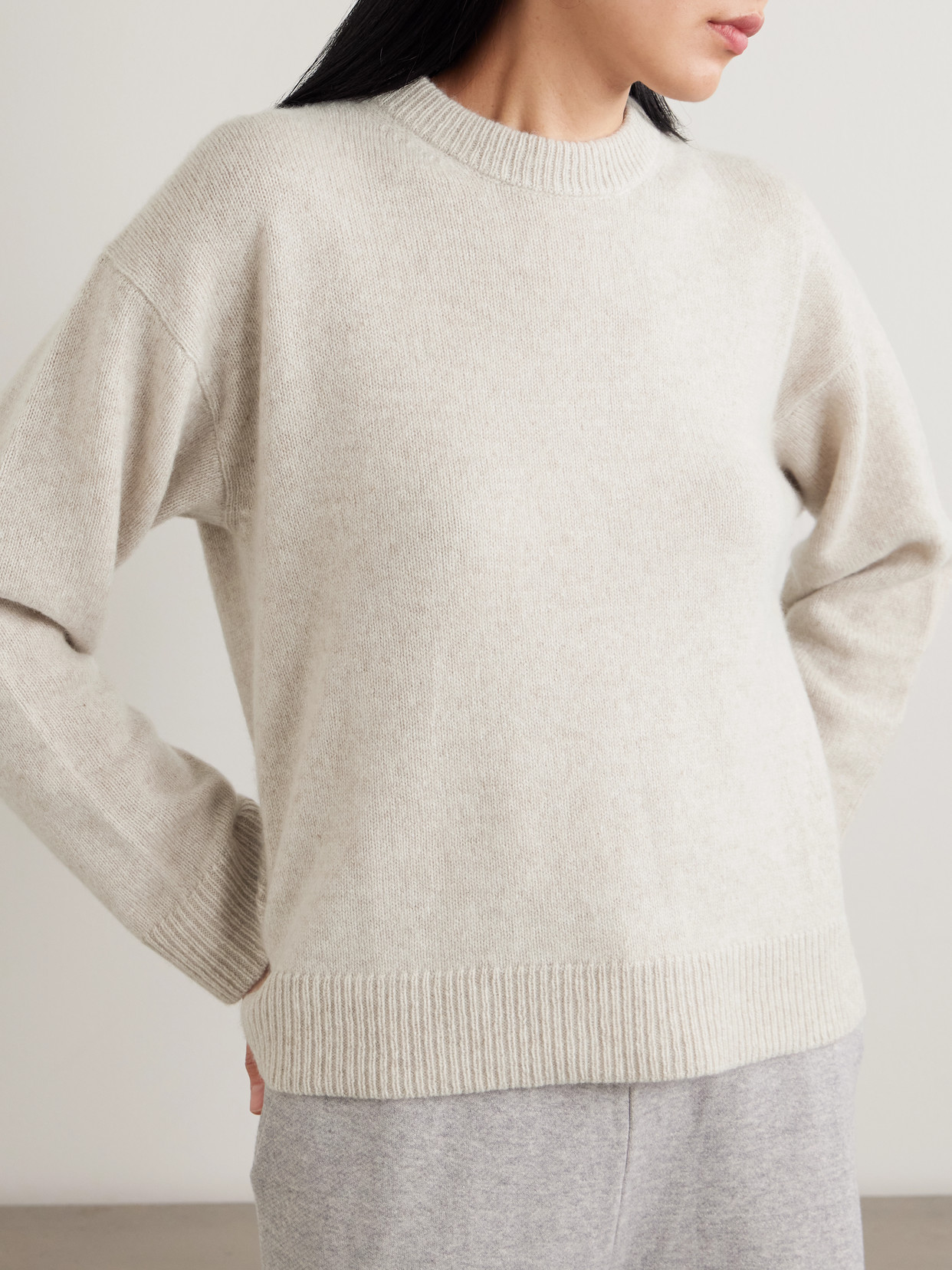 The Elder Statesman Zuma Cashmere Sweater In White