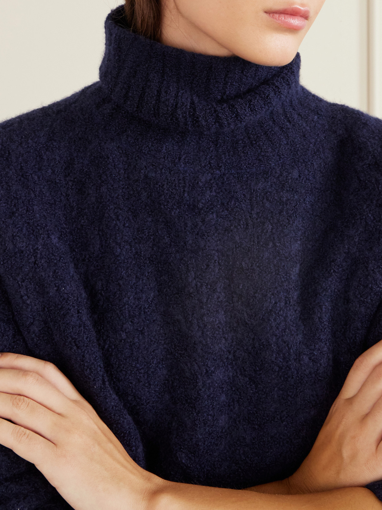 Cable-Knit Cashmere And Silk-Blend Turtleneck Sweater