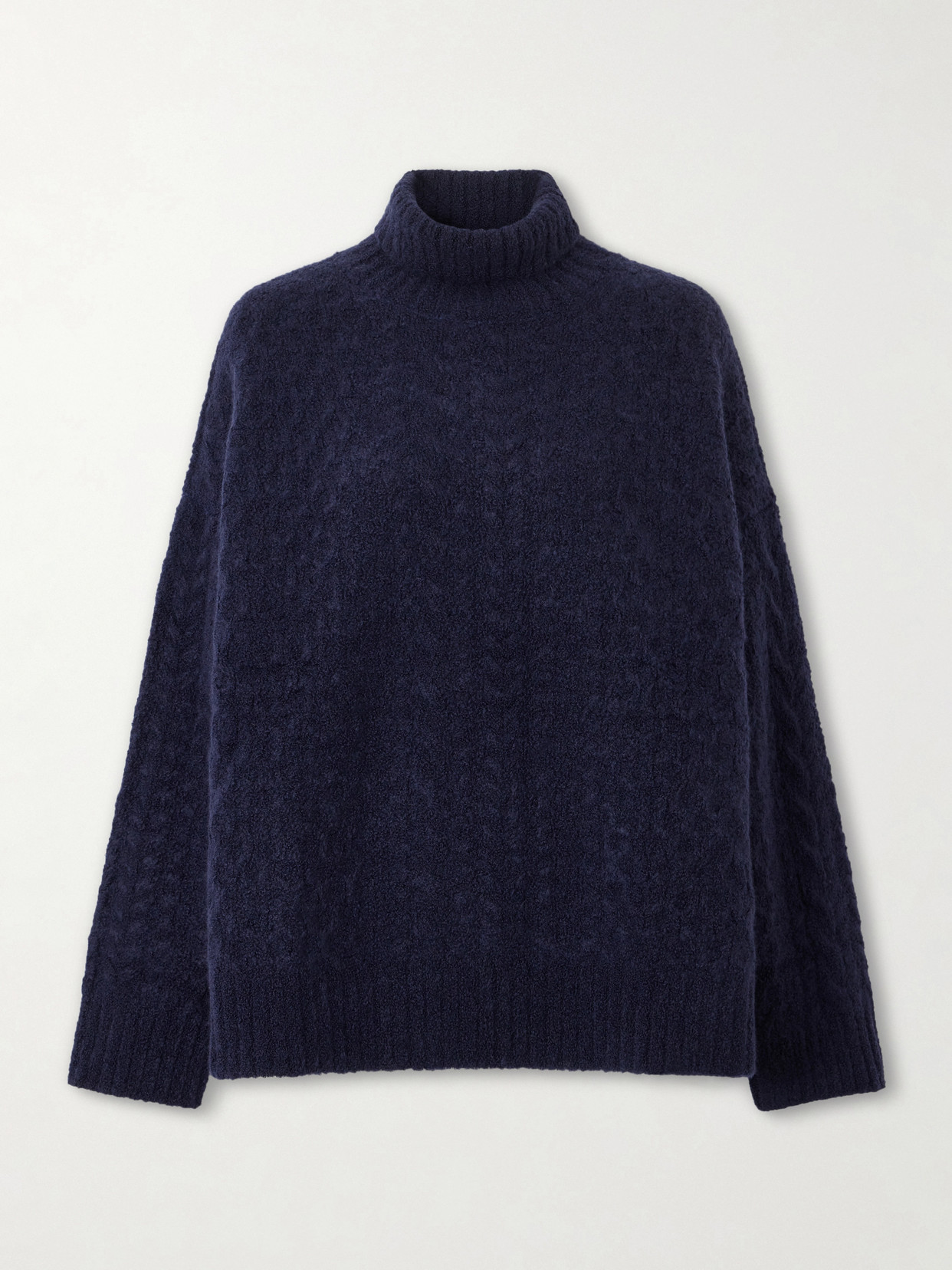 Cable-Knit Cashmere And Silk-Blend Turtleneck Sweater