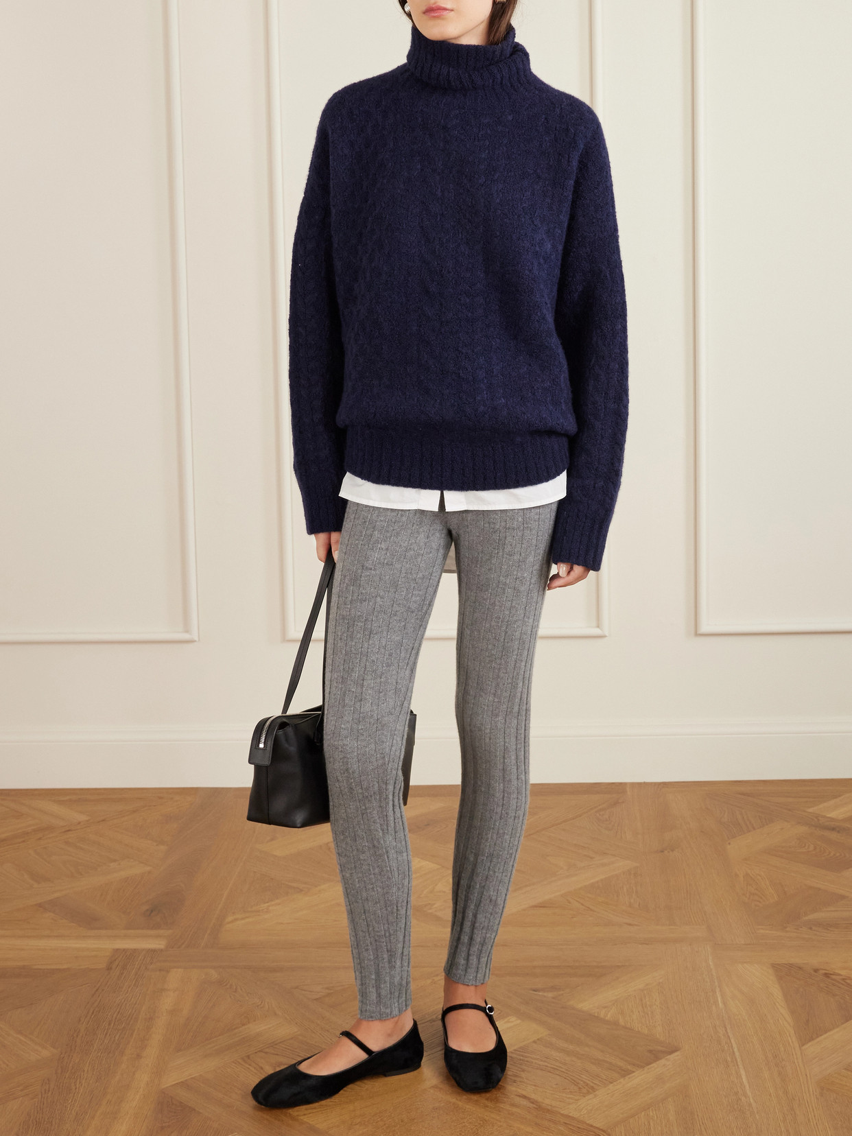 Cable-Knit Cashmere And Silk-Blend Turtleneck Sweater
