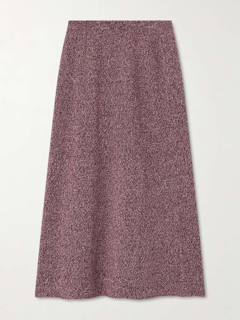 The Elder Statesman Marl Cashmere Midi Skirt