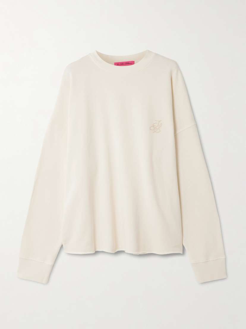 The Elder Statesman Daily Embroidered Cotton And Cashmere-blend Sweatshirt