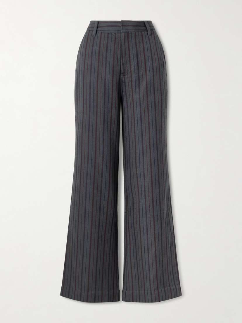 The Elder Statesman Striped Wool And Cashmere-blend Twill Pants