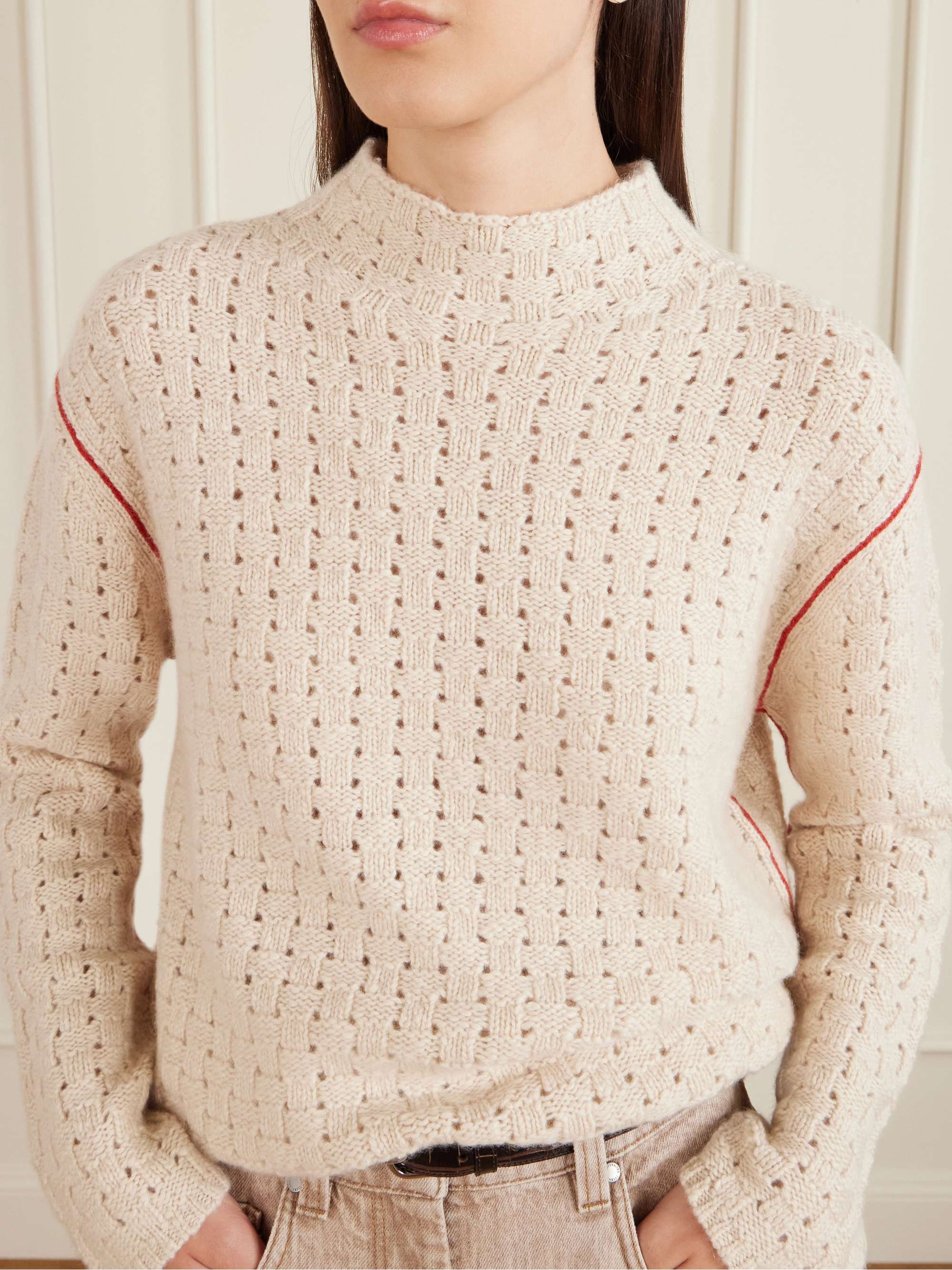 THE ELDER STATESMAN Glacier open-knit cashmere sweater | NET-A-PORTER