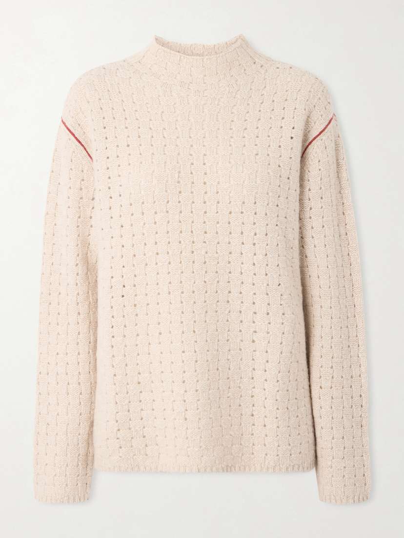 The Elder Statesman Glacier Open-knit Cashmere Sweater