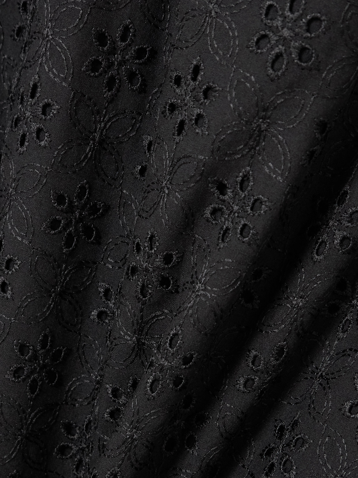 Faithfull Juana Tie-detailed Broderie Anglaise Mini Dress In Black