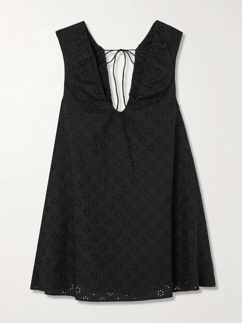 Faithfull Juana Tie-detailed Broderie Anglaise Mini Dress