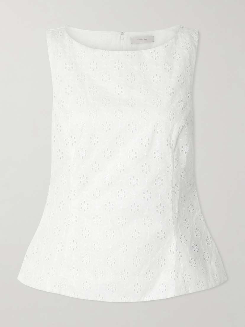 Faithfull Olivia Broderie Anglaise Peplum Top