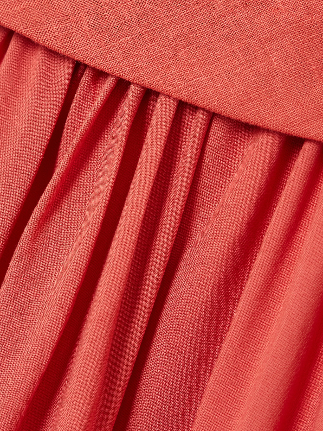 Faithfull Hedy Layered Gathered Linen And Crepe Maxi Dress In Red