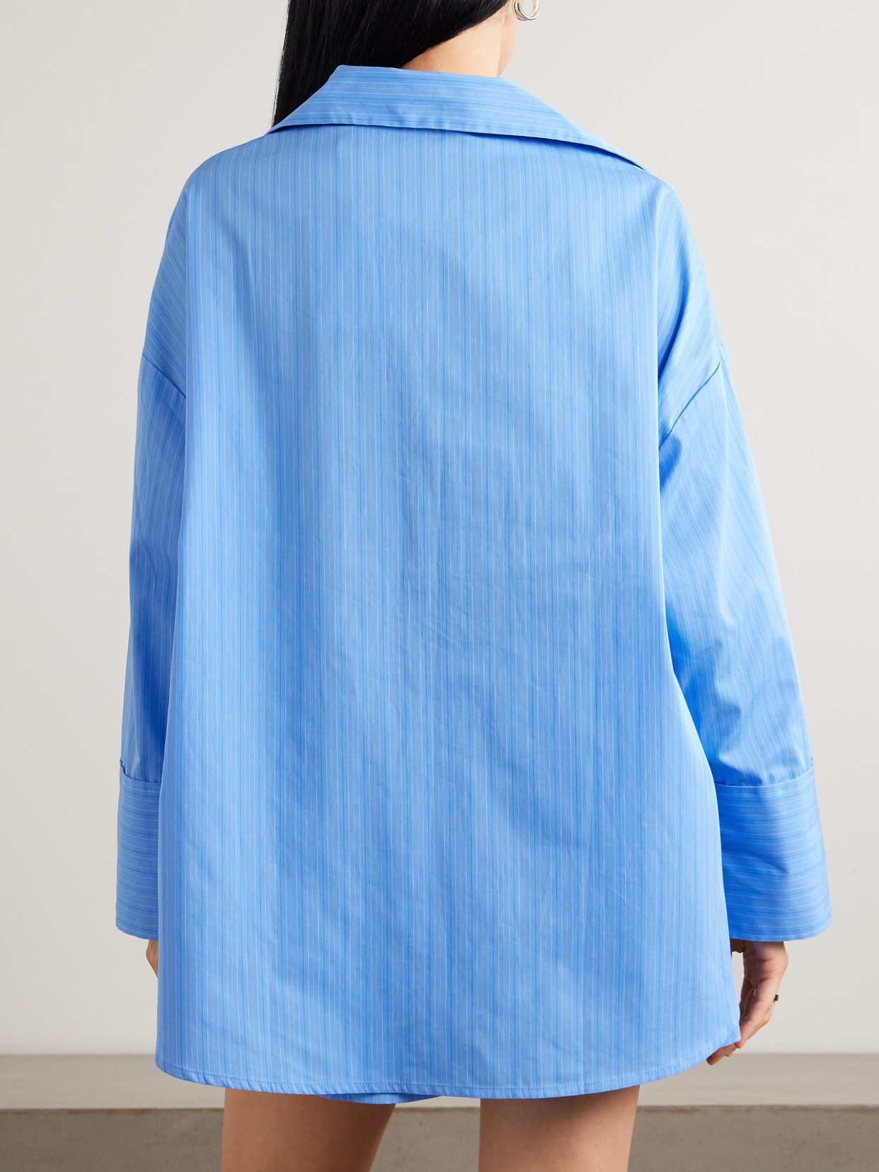 Clemente Oversized Pinstriped Organic Cotton-Poplin Shirt