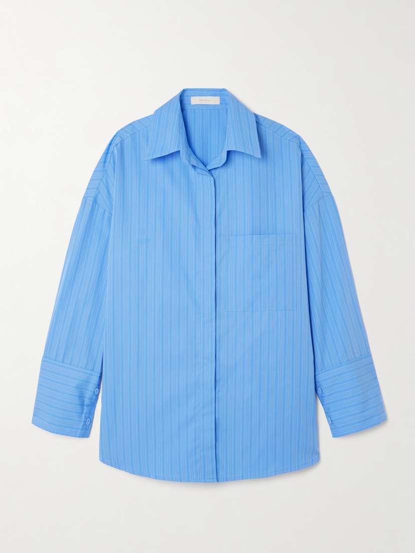 Faithfull Clemente Oversized Pinstriped Organic Cotton-poplin Shirt