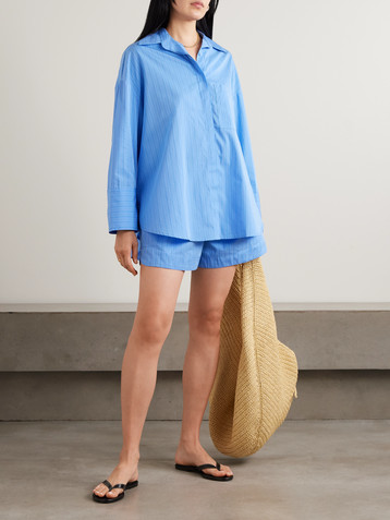 Sacai - Striped cotton-blend poplin shirt | Plush