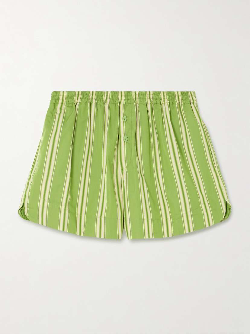 Faithfull Lonia Striped Cotton-poplin Shorts