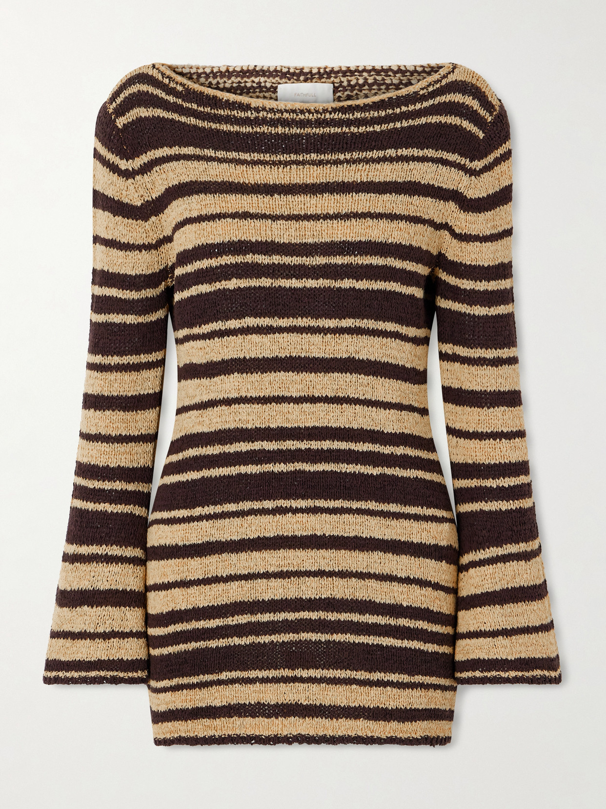 Faithfull Mica Striped Cotton-blend Mini Dress In Yellow