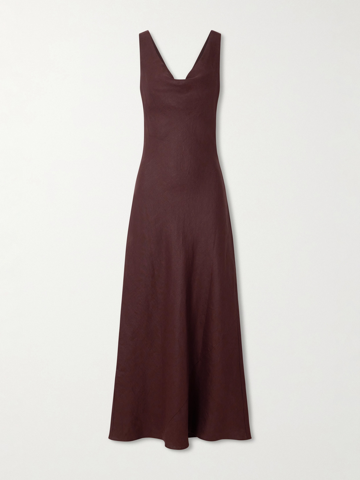 Faithfull Paloma Linen Maxi Dress In Brown