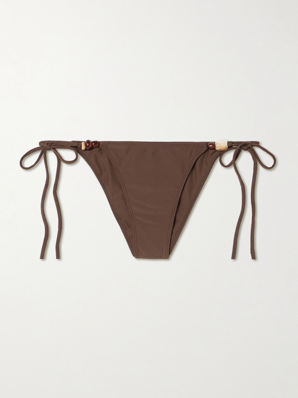 Faithfull Eden Bead-embellished Recycled Bikini Briefs In Animal Print