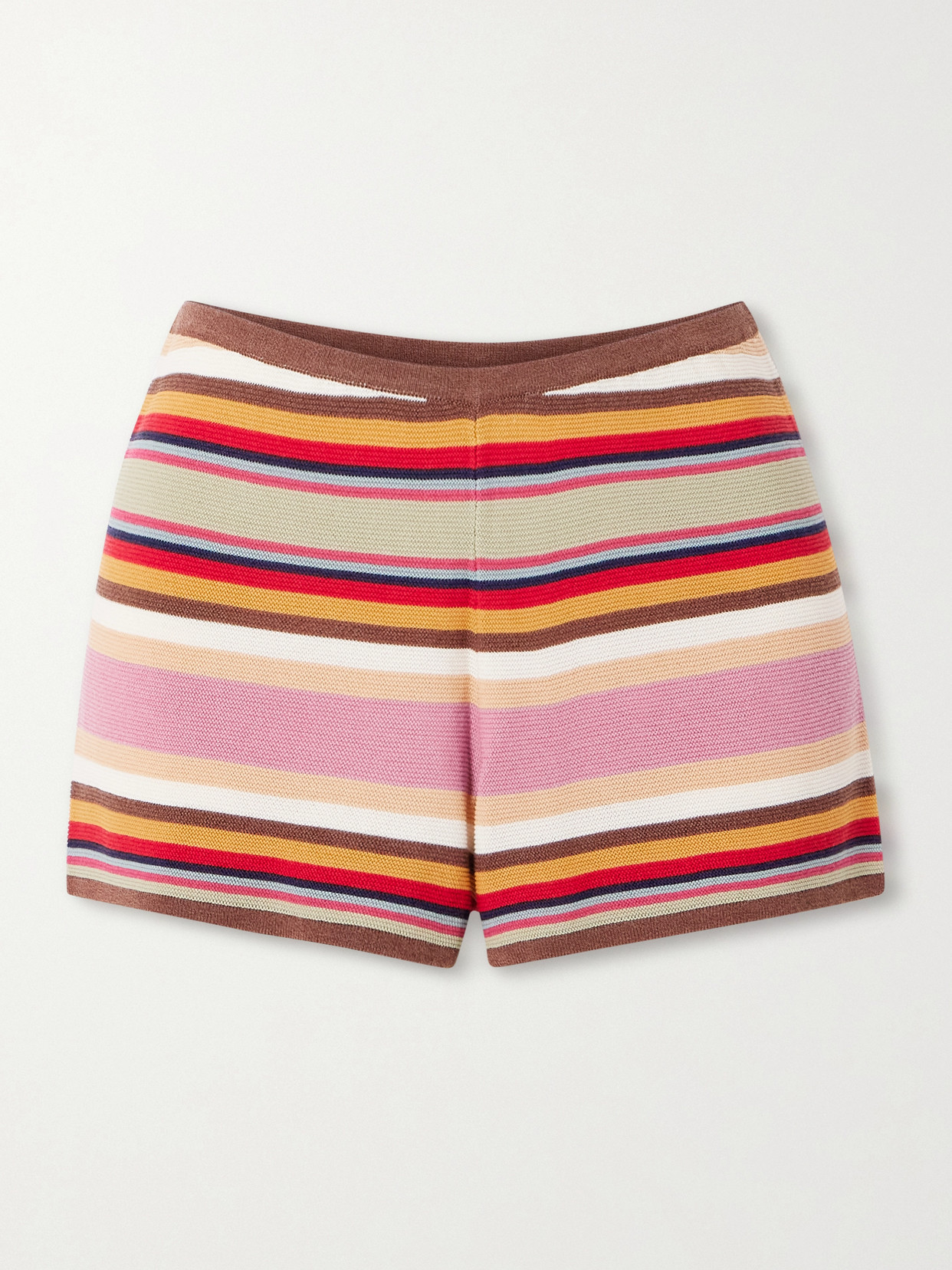 Faithfull Playa Striped Knitted Shorts In Multi