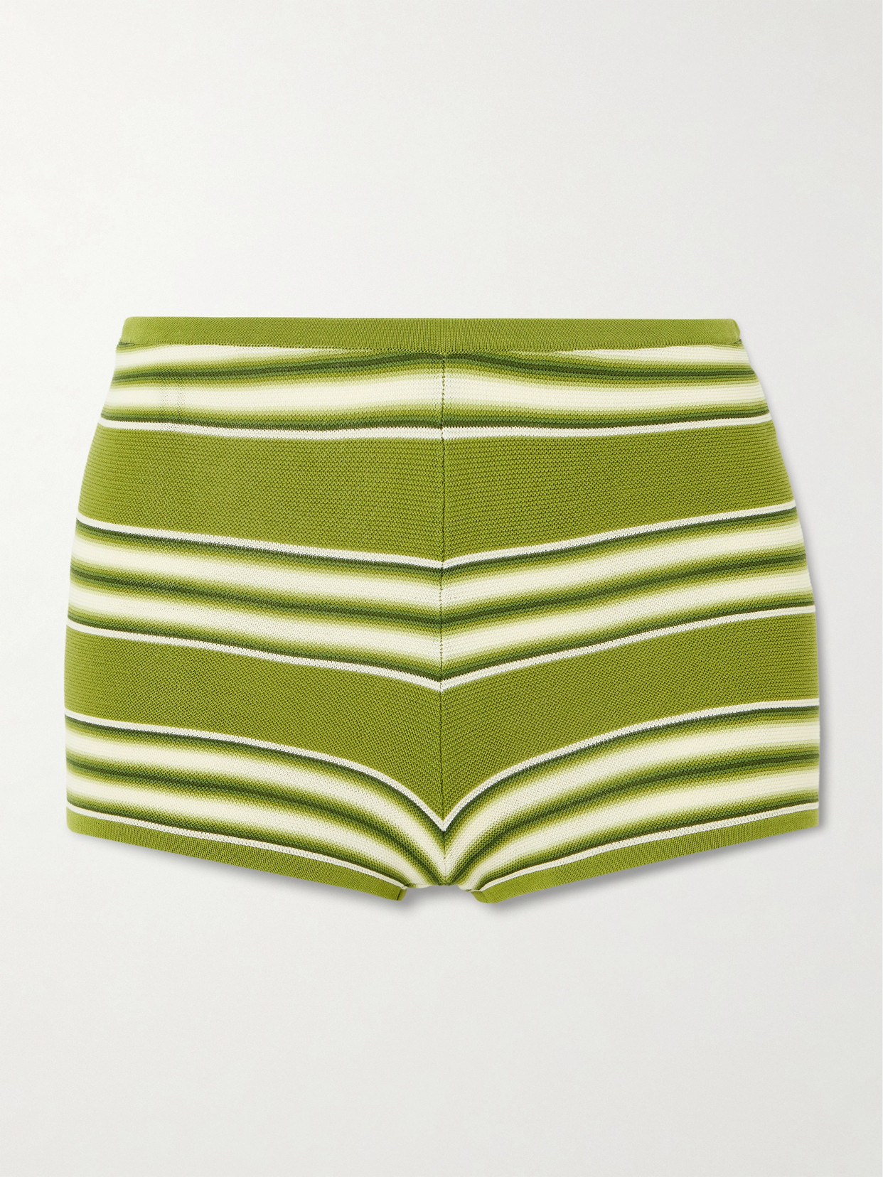 Faithfull Playa Striped Cotton-blend Shorts In Green