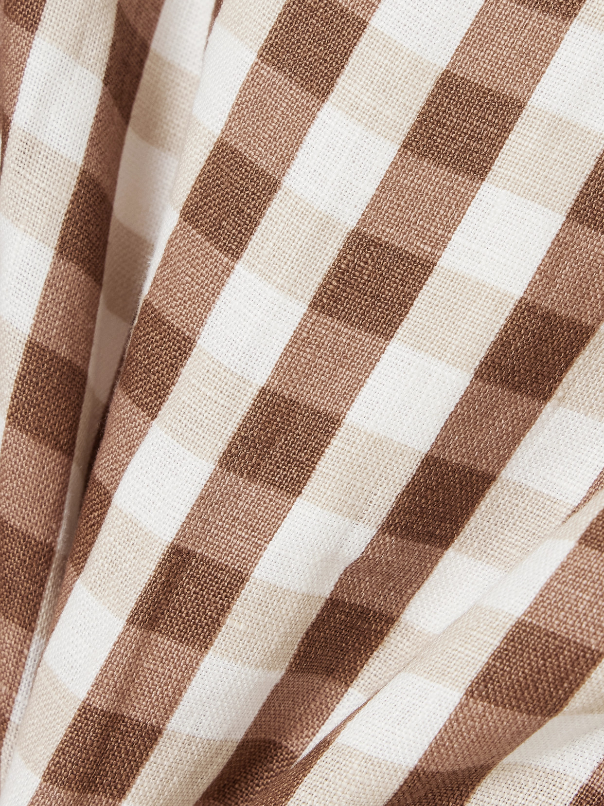 Faithfull Sofia Tie-detailed Gingham Linen Mini Dress In Brown