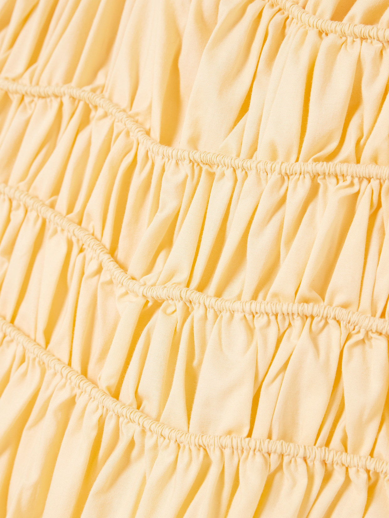 Faithfull Saja Tie-detailed Ruched Cotton Maxi Dress In Yellow