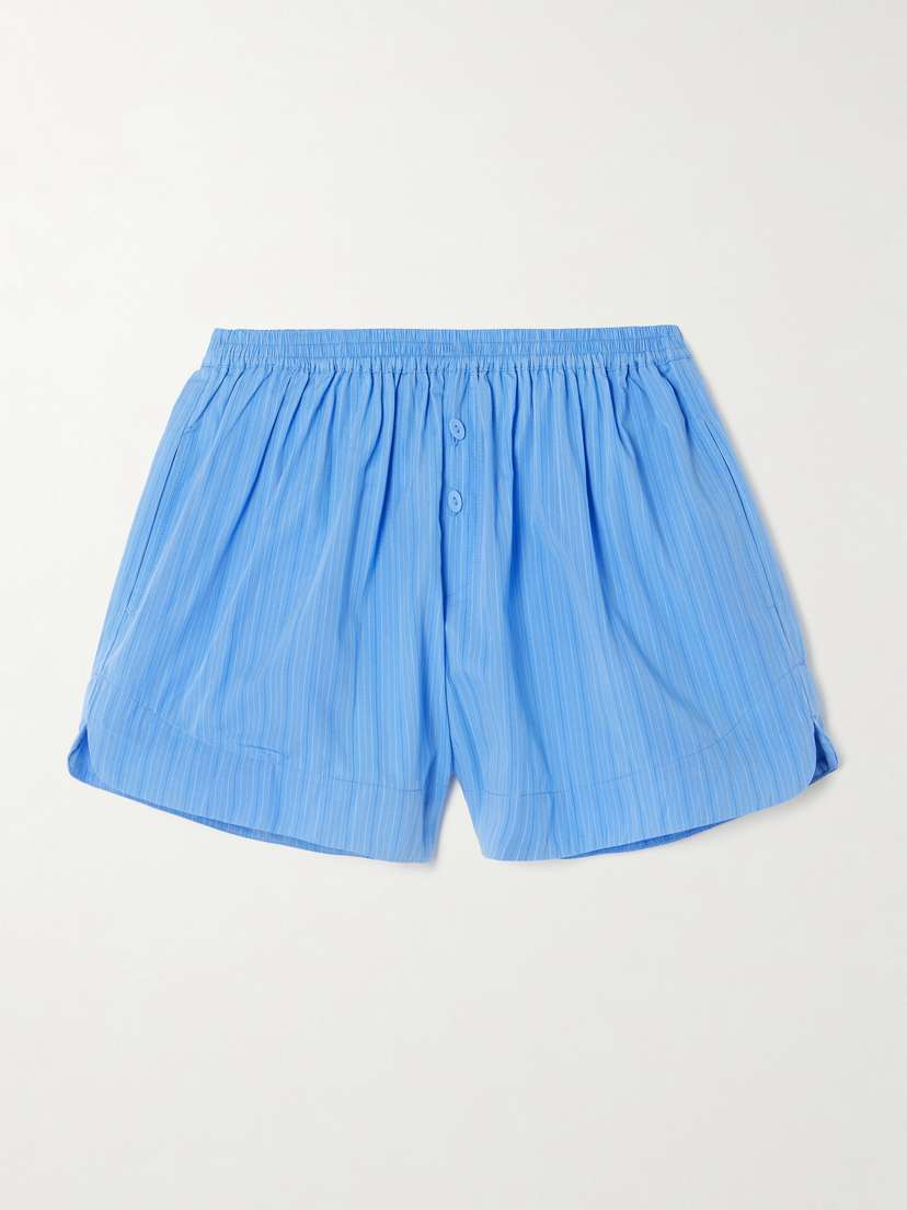 Faithfull Lonia Pinstriped Organic Cotton-poplin Shorts
