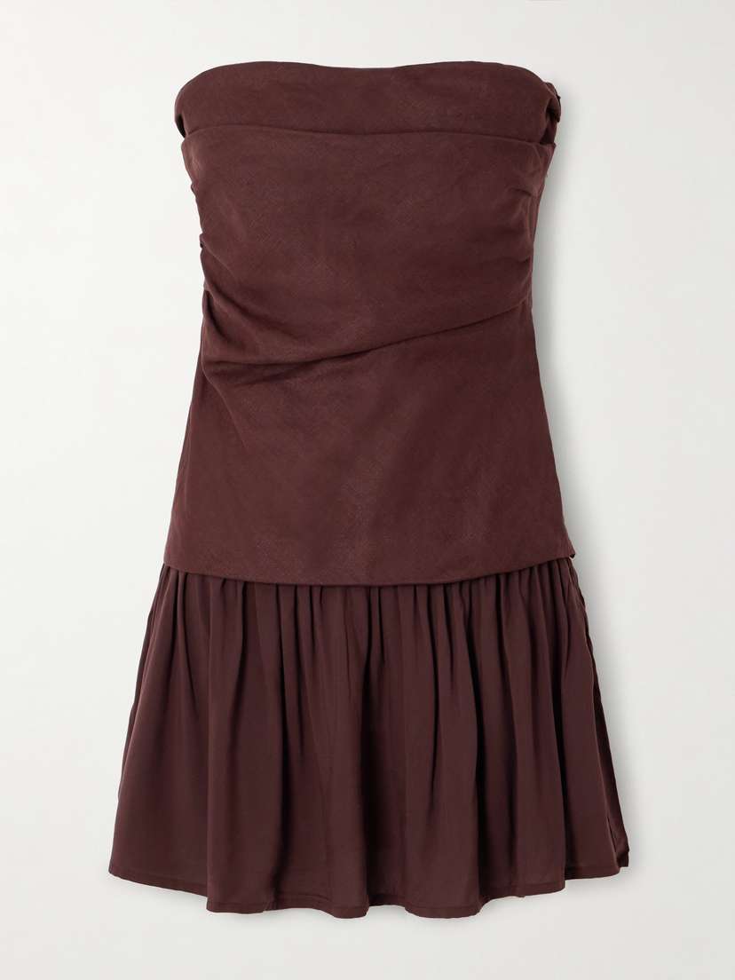 Faithfull Hedy Voile-trimmed Linen Mini Dress