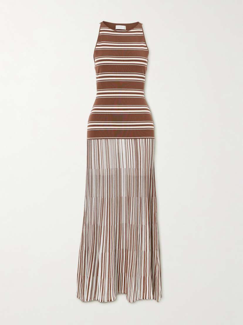 Faithfull Tore Striped Ribbed Stretch-cotton Jersey Maxi Dress
