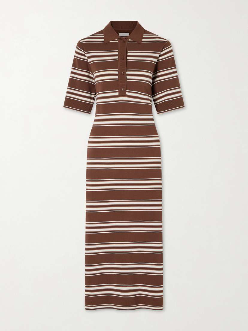 Faithfull Santiago Striped Cotton-blend Midi Dress