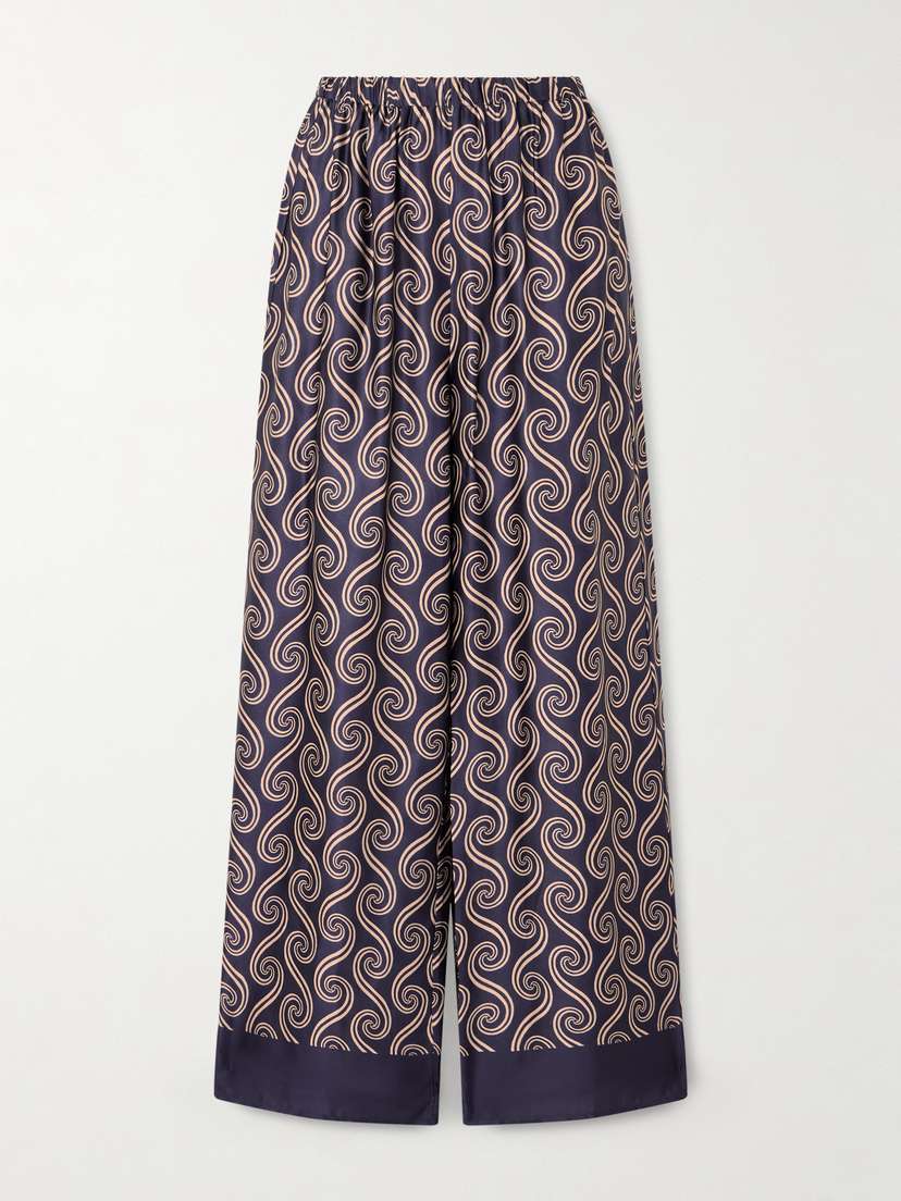 Faithfull Jensen Printed Satin Wide-leg Pants