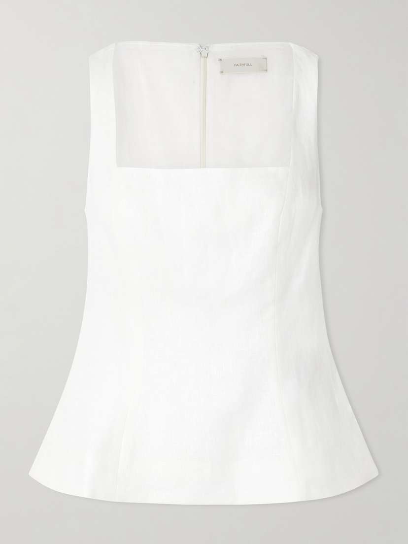 Faithfull Mina Linen Peplum Top