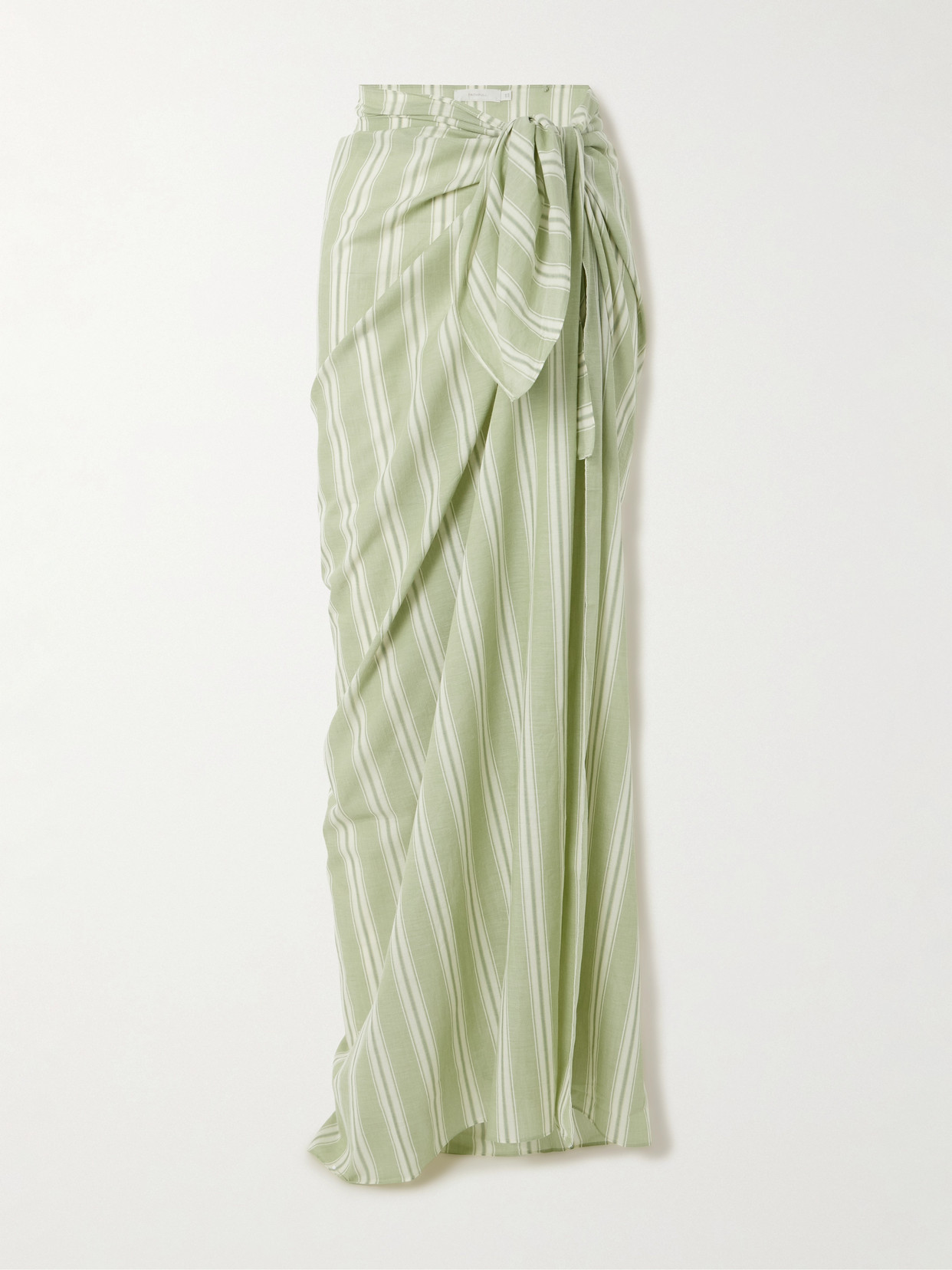 Faithfull Lomas Striped Cotton Pareo In Green