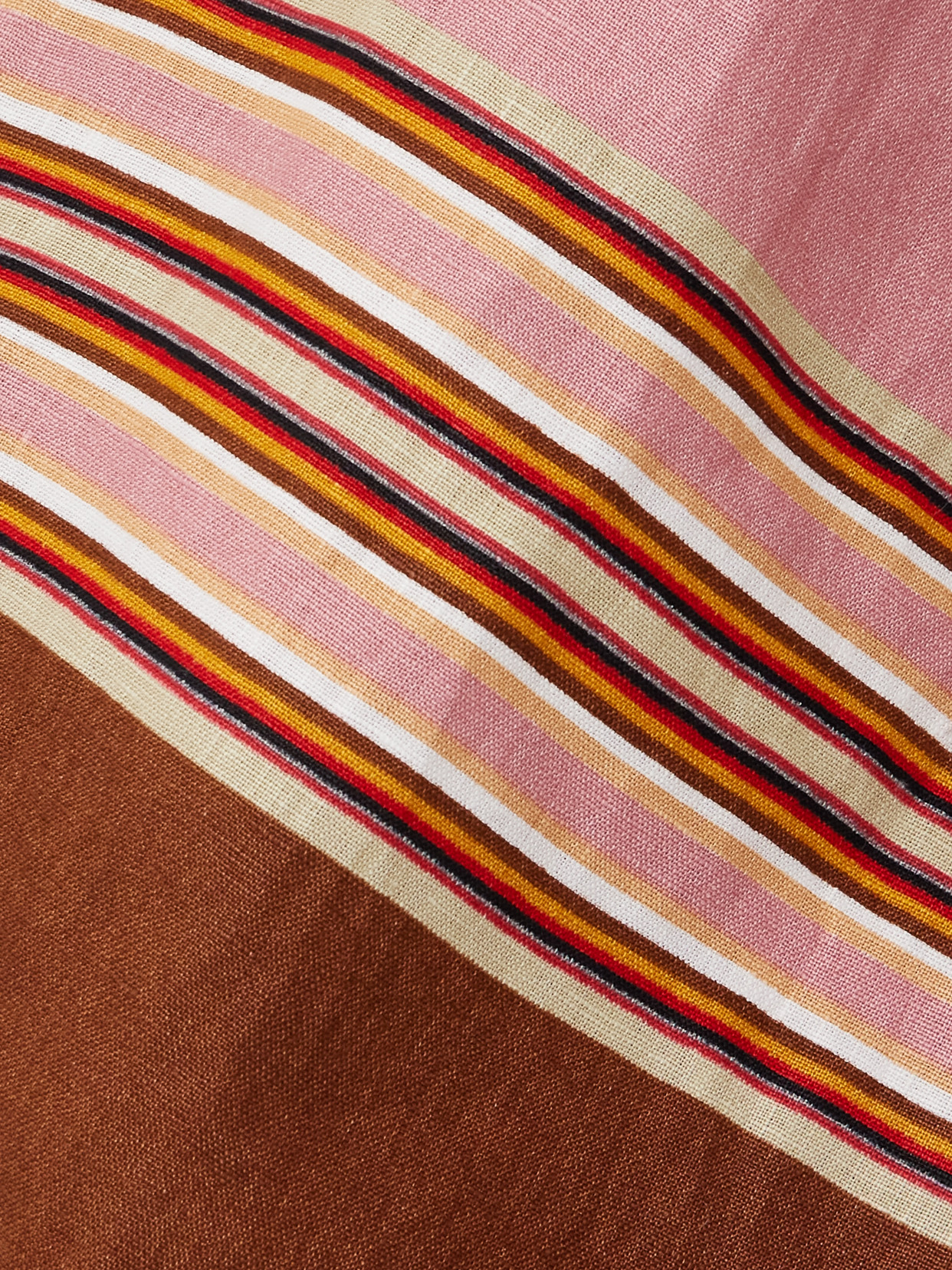 Faithfull Flor Belted Striped Linen Mini Dress In Pink