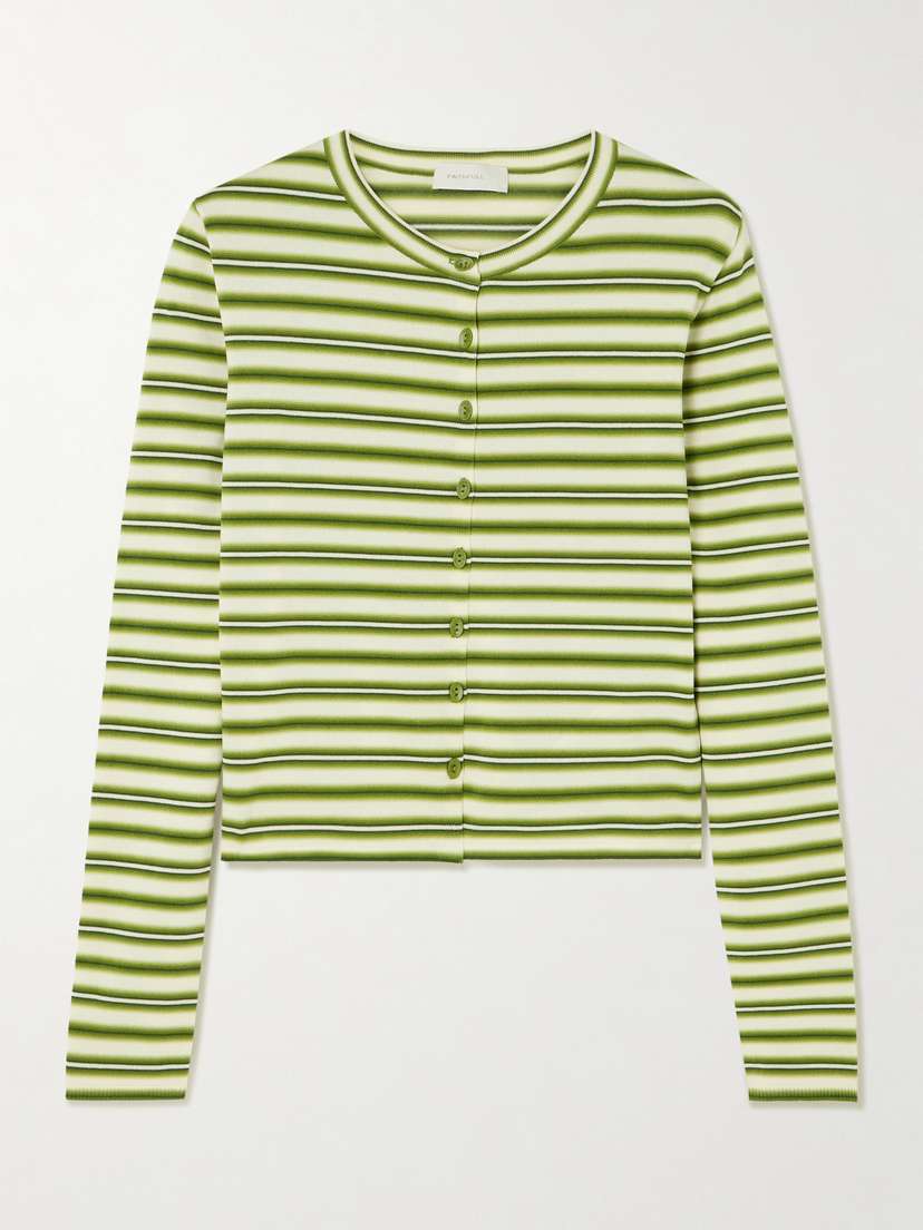 Faithfull Cinta Striped Cotton-blend Cardigan