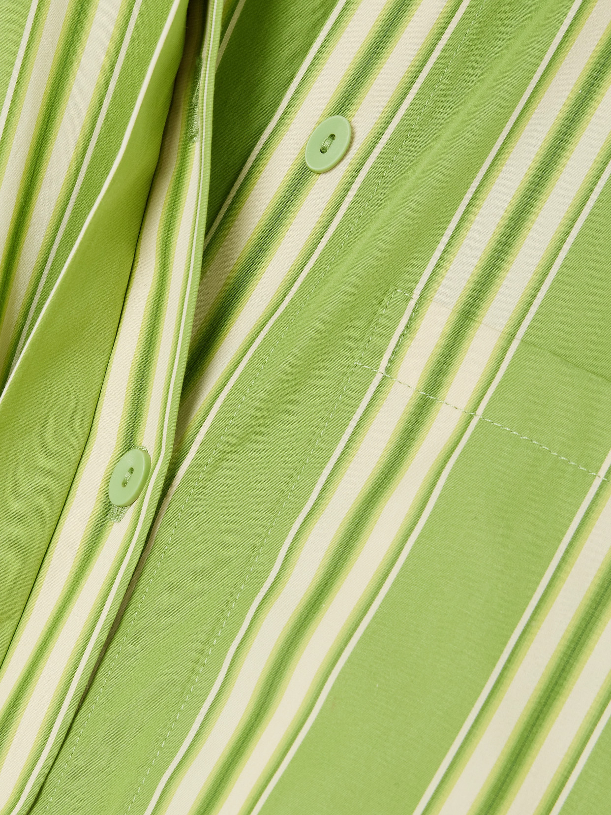 Faithfull Clemente Striped Cotton-poplin Shirt In Green