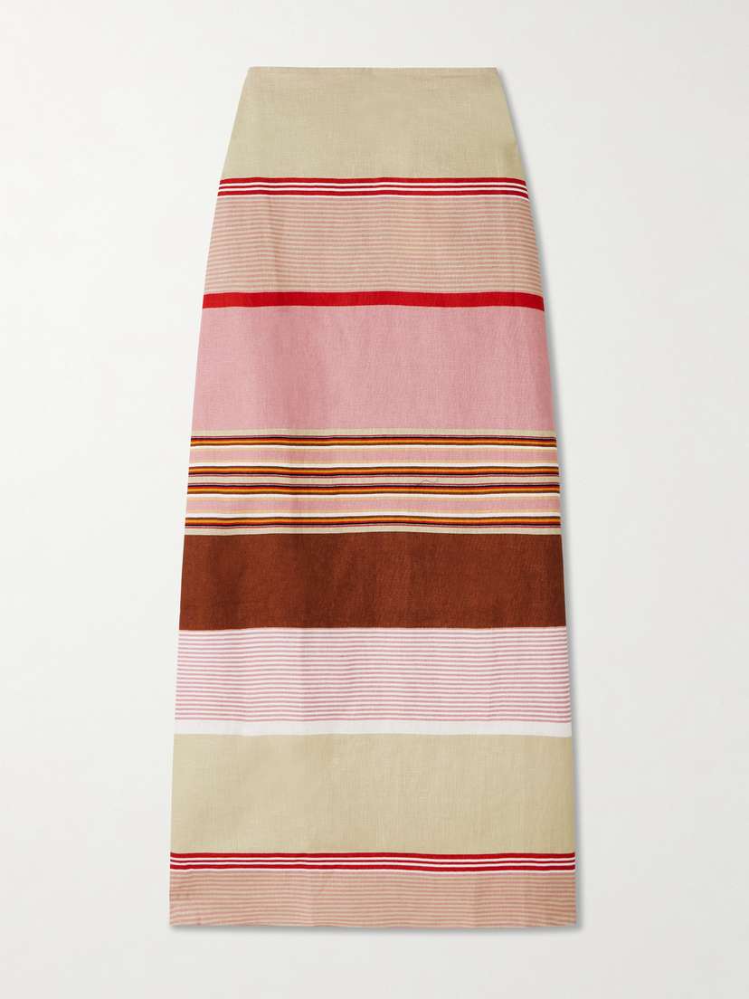 Faithfull Martina Striped Linen Maxi Skirt