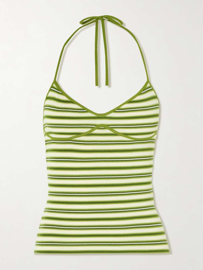 Faithfull Citara Ribbed Cotton-blend Halterneck Top